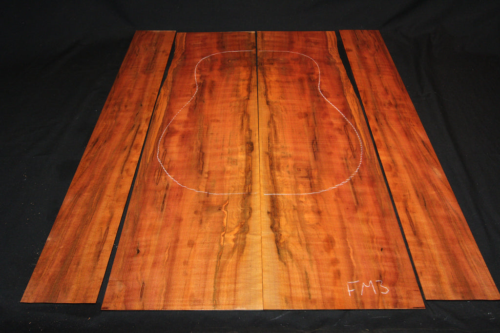 Tasmanian Flame Myrtle - Acoustic Guitar Tonewood Kit